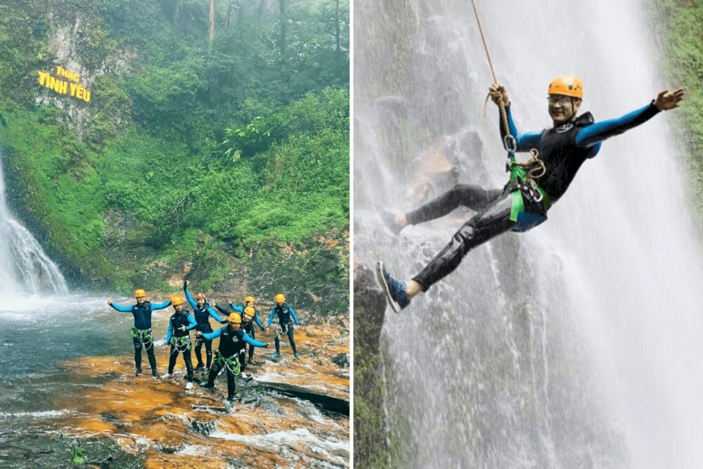 The waterfall zipline activity draws a crowd of travelers who crave excitement and adventure